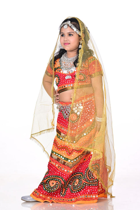 BookMyCostume Gujarati Girl with Traditional Jewellery Indian For Girl's & Women  Fancy Dress Costume for Girls